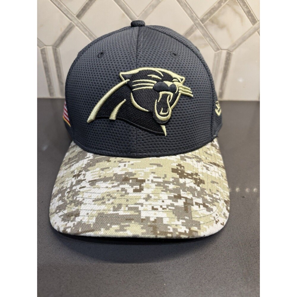 Carolina Panthers New Era NFL Salute To Service Hat Cap Size Medium - Large Camo